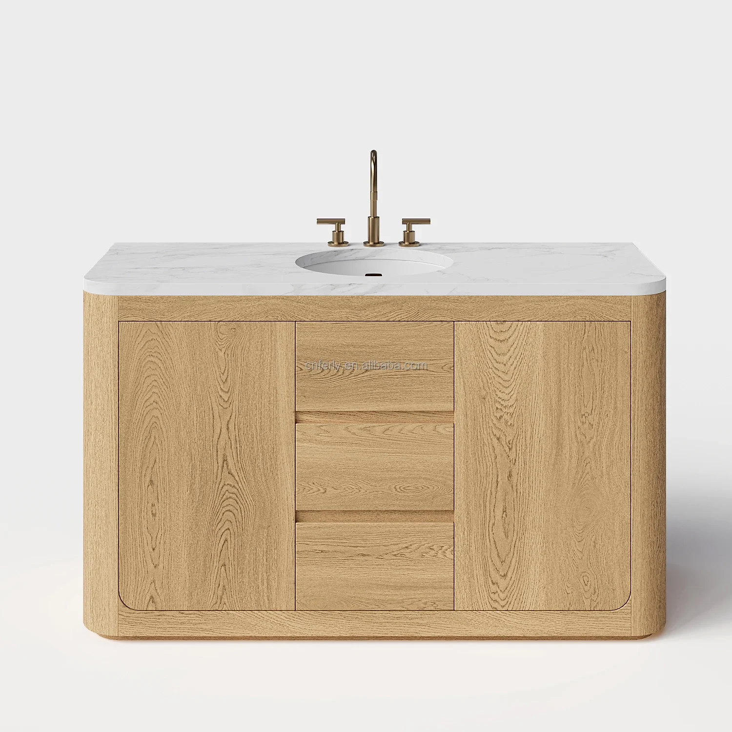 American Style Hot Oak Wood Single Extra-Wide Bathroom Vanities Modern Style Bathroom Cabinets For Sale