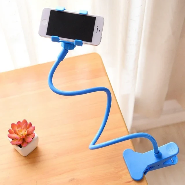 Soporte tablet acrílico para escritorio o pared con tubo flexible