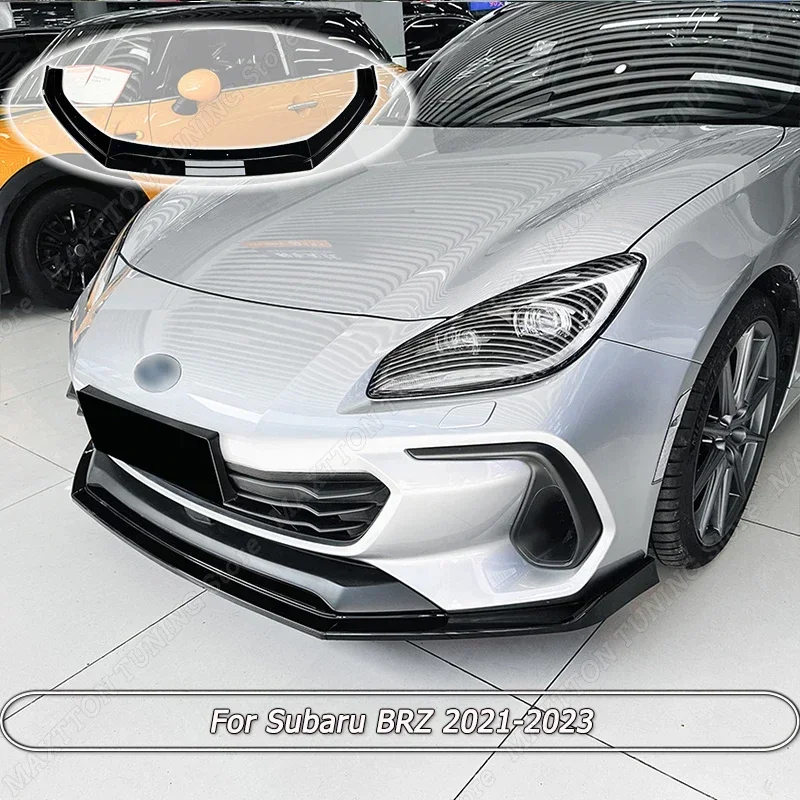 

CS Style для Subaru BRZ 2021 2022 2023 глянцевый черный/карбоновый вид ABS автомобильный передний бампер разветвитель губ спойлер Canrds комплект для тюнинга кузова