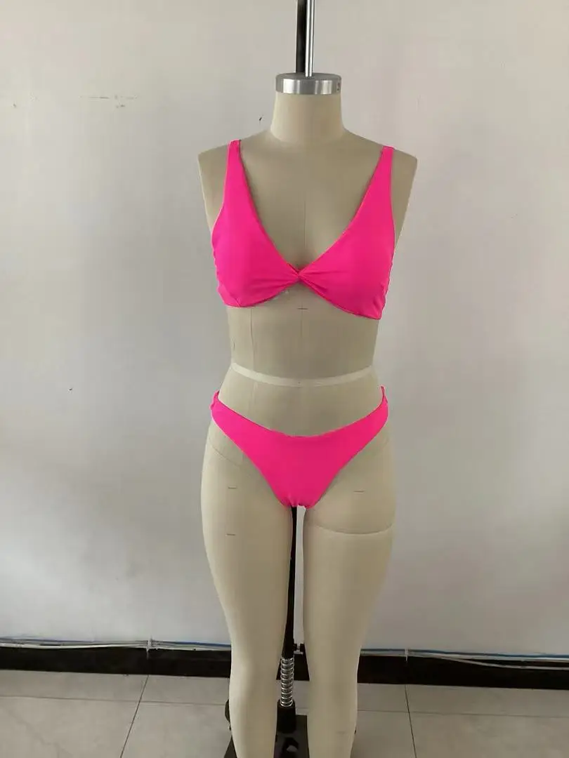 Women's Fashionable Bikini Set Two-Piece Twist-Tie Sexy Swimsuit