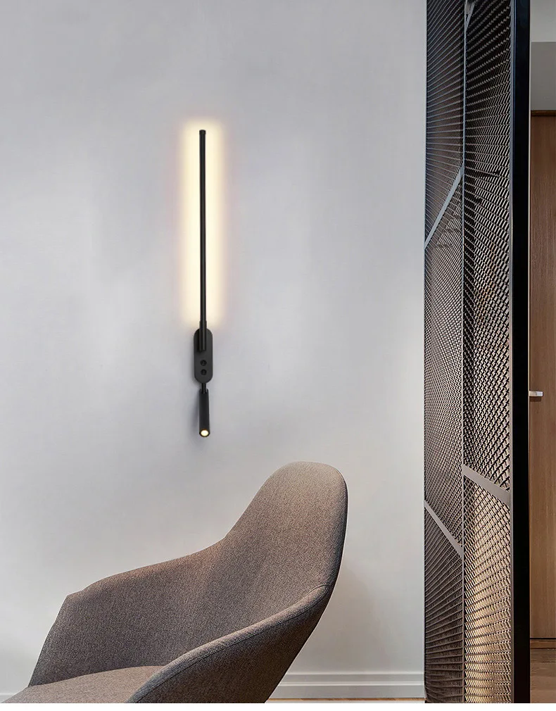 Description Picture 4 of itemModern Simple Led Wall Lamp Bedroom Bedside Lights For Living Room Background Lighting With Spotlight With Switch Sconce Lamps