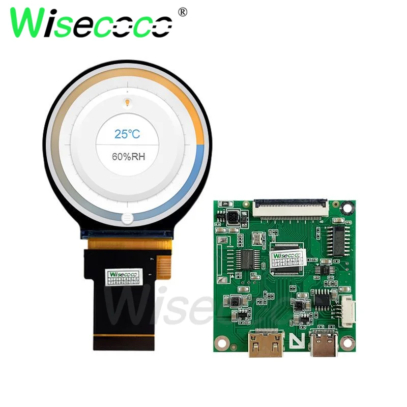 Wisecoco-usb-c Driver Board Display Redondo Spi e Rgb Port Tela Lcd 2.1 480×480