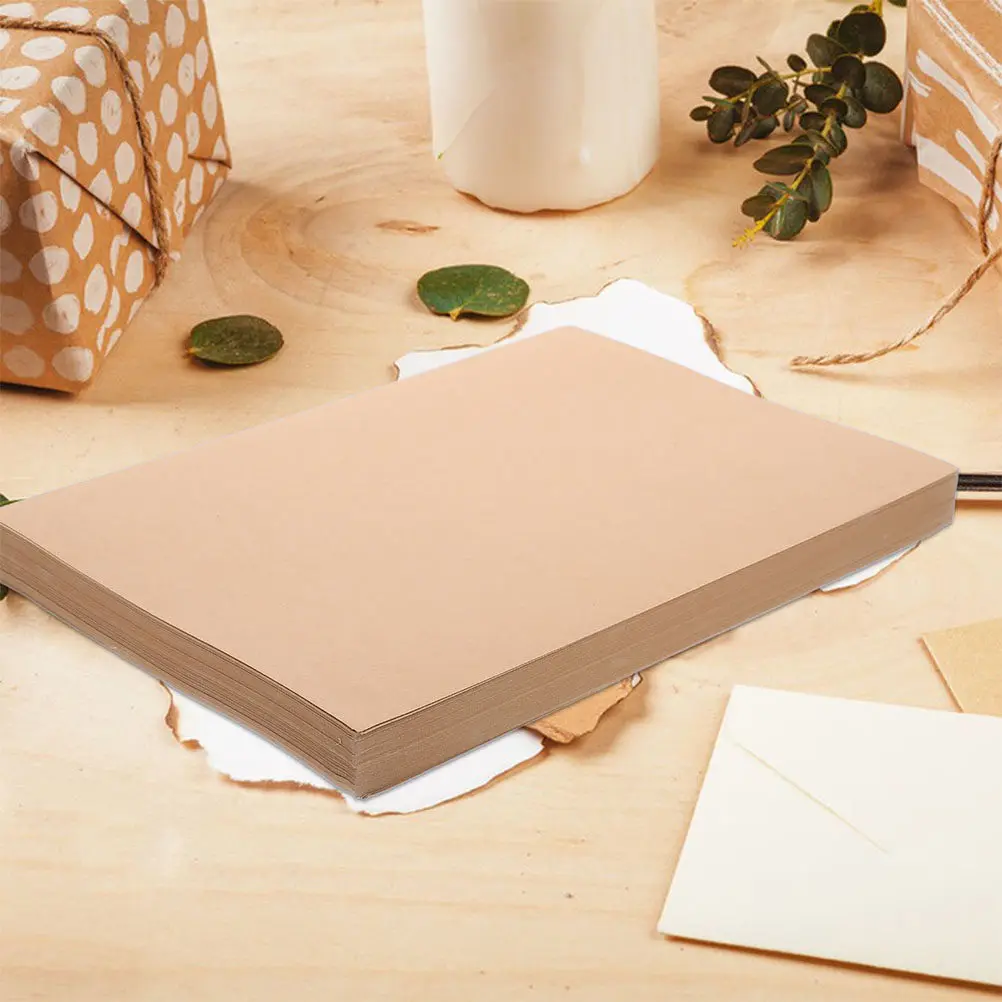 50Pcs 크래프트 종이 시트 DIY 공예품을위한 두꺼운 갈색 카드지 카드 만들기 인사말 카드 스크랩북 학교 프로젝트 아트 카드