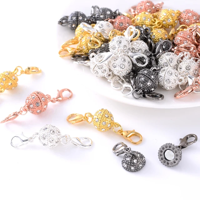 5-10pcs Strong Magnetic Clasps Rhodium Ball/heart-shape Clasps For