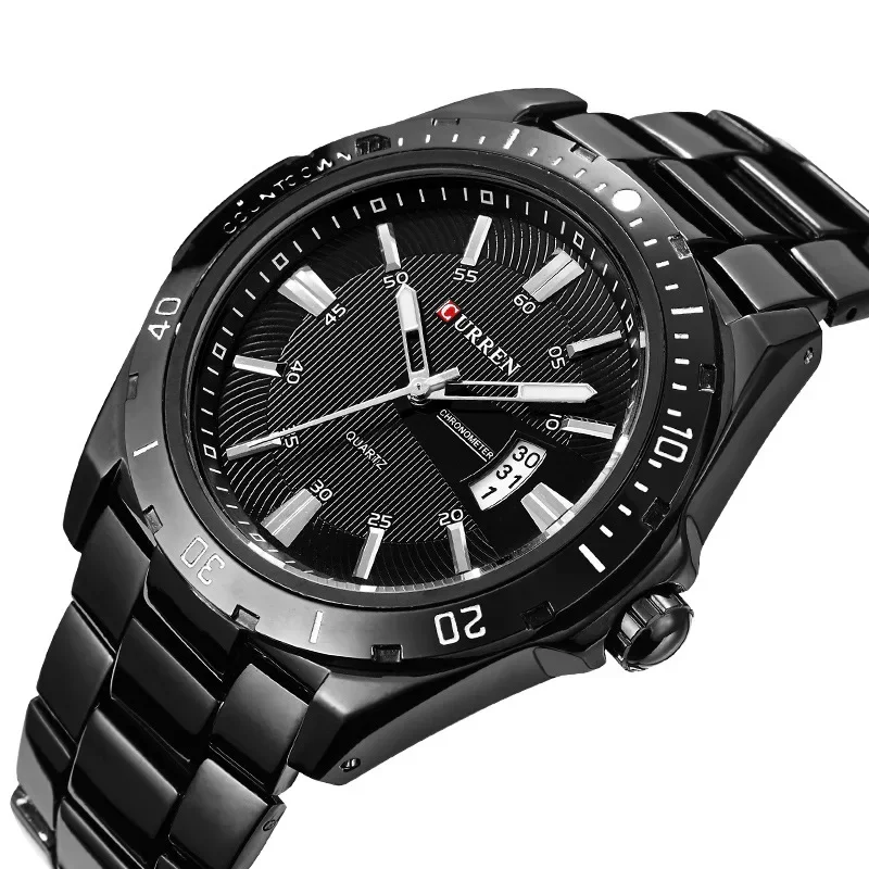 CURREN 8110 Men's Watch Fashion Calendar Watch Men's Steel Belt Waterproof Quartz