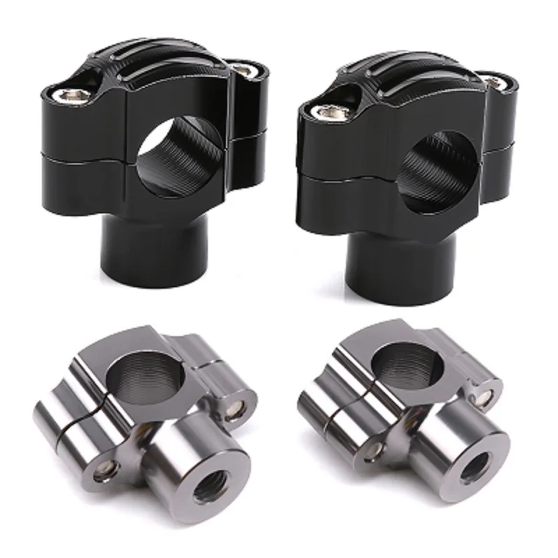 2Pcs-CNC-Aluminum-Alloy-Handle-Bar-Clamp-Adapter-Risers-Taper-For-Fat-7 ...