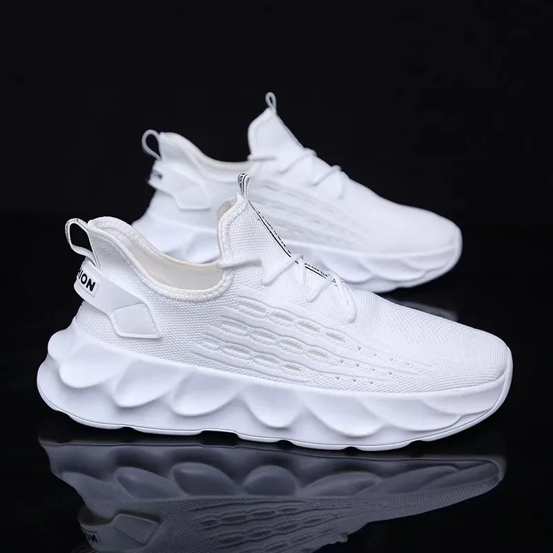 Summer Men's Casual Sport Shoes Light Sneakers White Outdoor Breathable Mesh Black Running Shoes Athletic Jogging Tennis Shoes 1