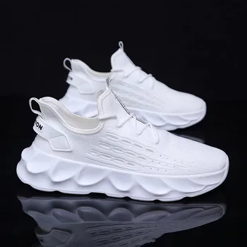 Summer Men's Casual Sport Shoes Light Sneakers White Outdoor Breathable Mesh Black Running Shoes Athletic Jogging Tennis Shoes 1