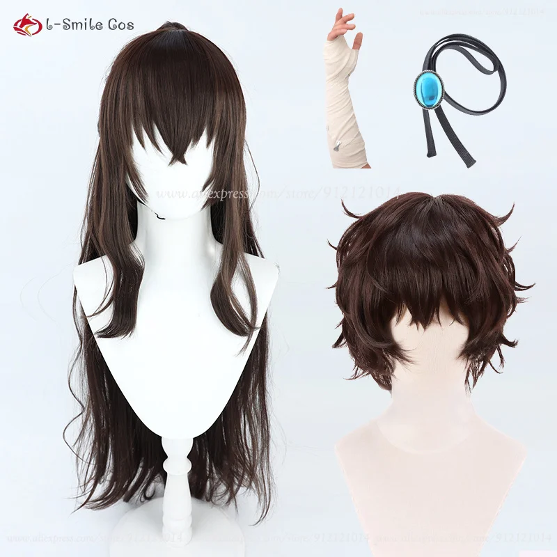 

Длинный женский парик для косплея 100 см, короткие коричневые черные мужские парики из искусственных волос, термостойкие синтетические волосы, головной убор