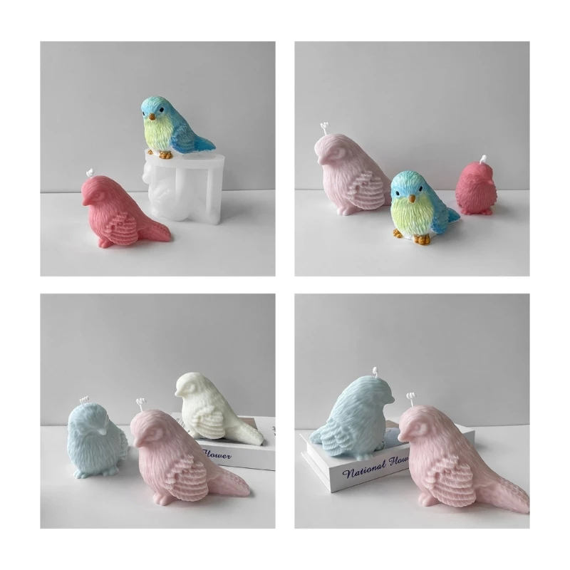 

Bird Candle Silicone Mold for Handmade Desktop Decoration Gypsum Epoxy Resin Aroma Candle Mould for Home Decoration F3MD