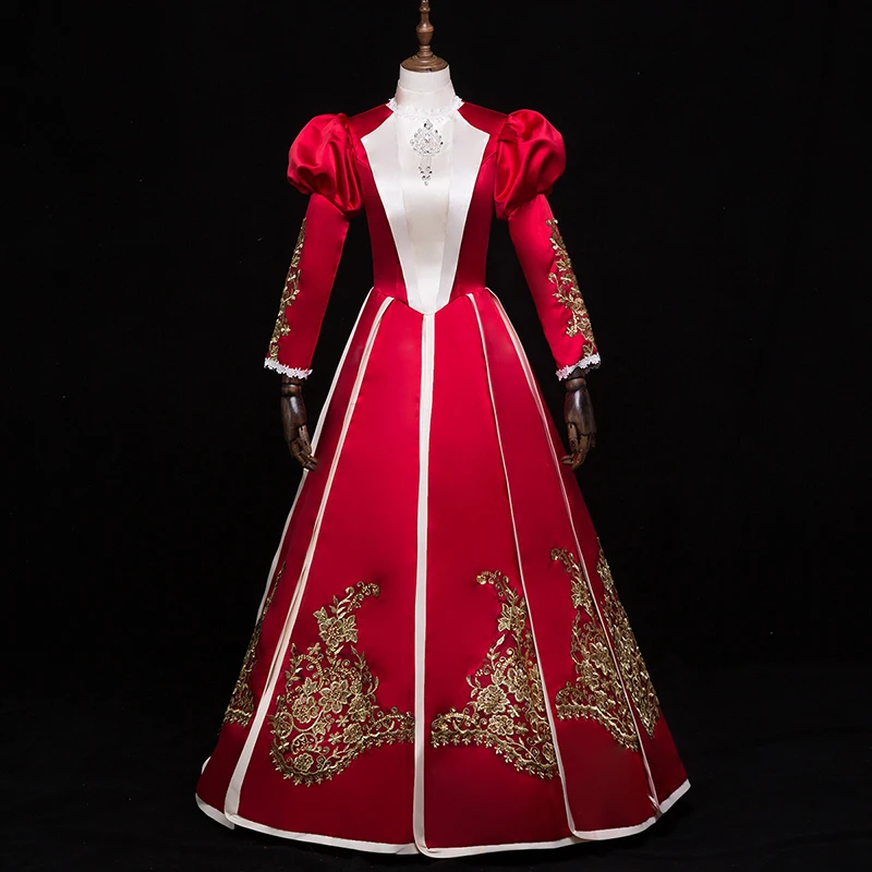 

Customizable Deluxe European Royalty Medieval Victorian Costume Dress Women Queen Cosplay Party Vintage Ball Gown Evening Dress