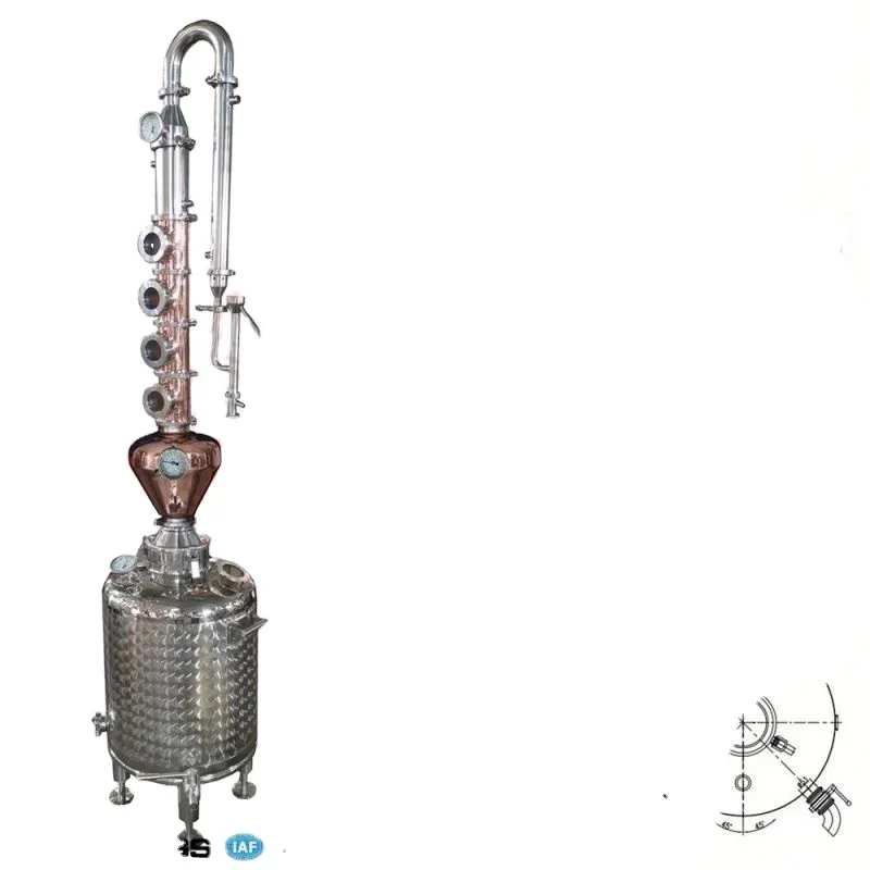 Copper Destilador Alcohol Distiller Whisky Still Distillation Distillery Equipment Vodka Making Machine for Sale