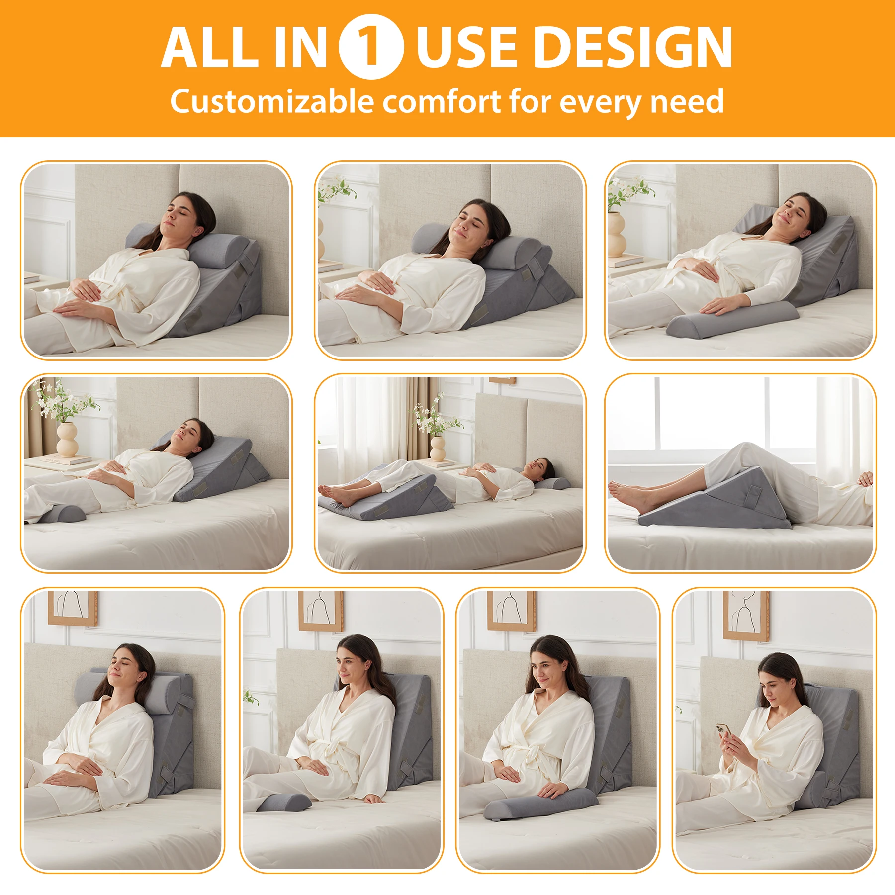 Gymax 6PCS Orthopedic Bed Wedge Pillow Set Post Surgery Memory Foam For Back Neck Leg | Best Buy Canada - View #8