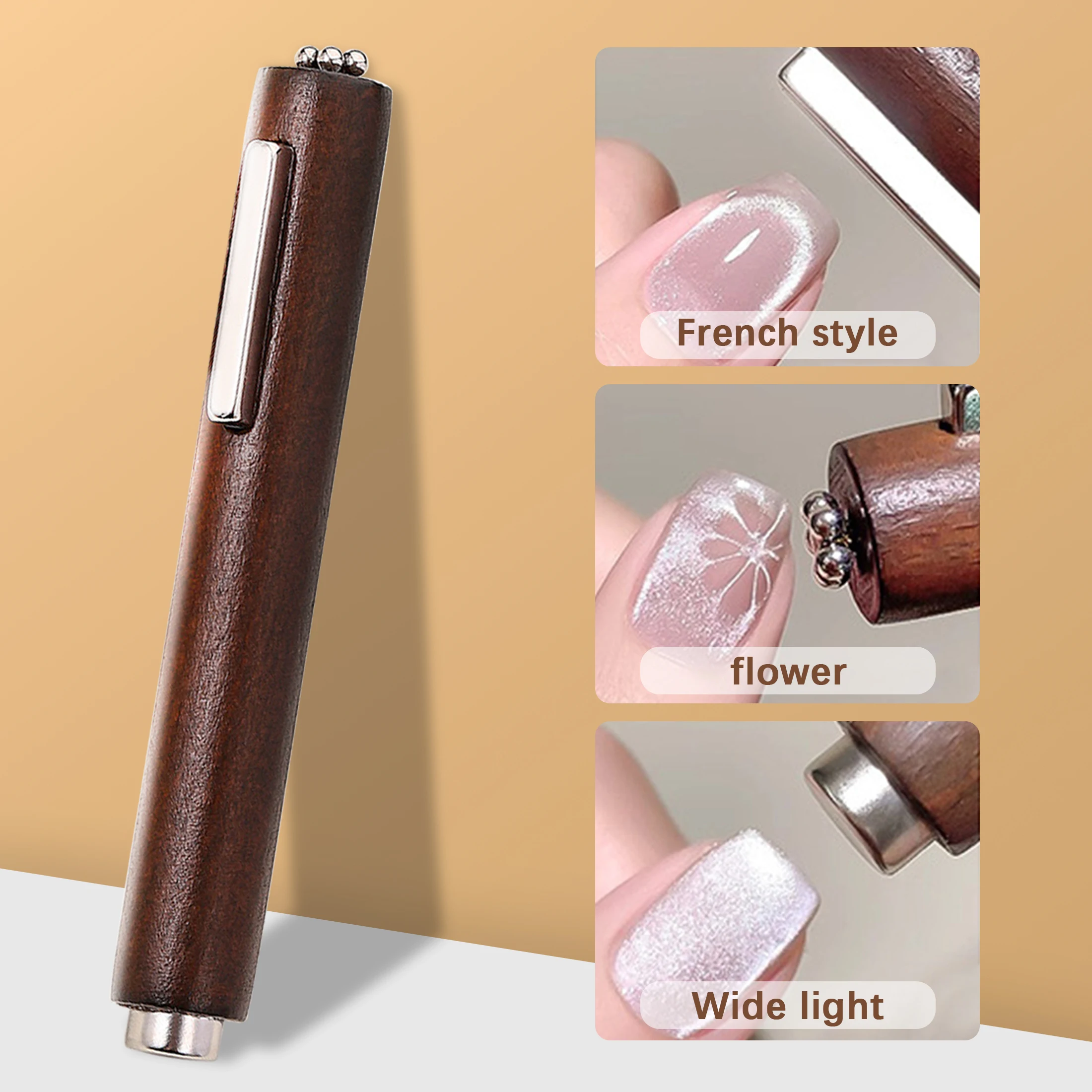 Magnetic nail art tools 3-in-1 multifunctional cat's eye gel large cylinder super strong for nail polish line effect