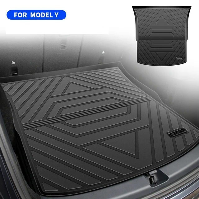 Upgrade TPE Car Front Rear Trunk Mats provide dustproof and waterproof protection for Tesla Model Y.