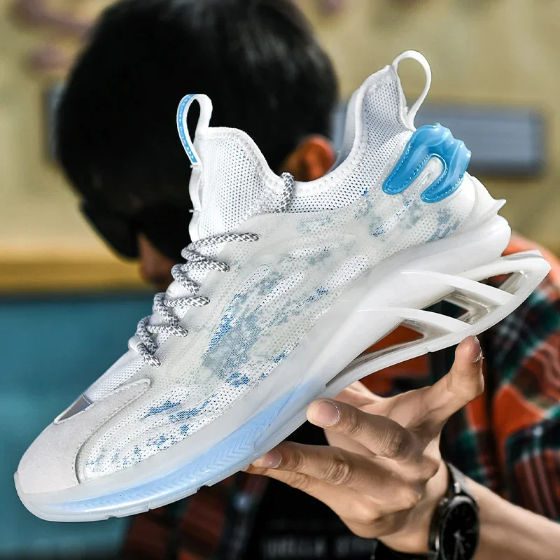 New Designer Reflective High Top Men Sneakers Breathable Running Shoes for Men Young Run Gym Trail Outdoor Walking Sports Sh