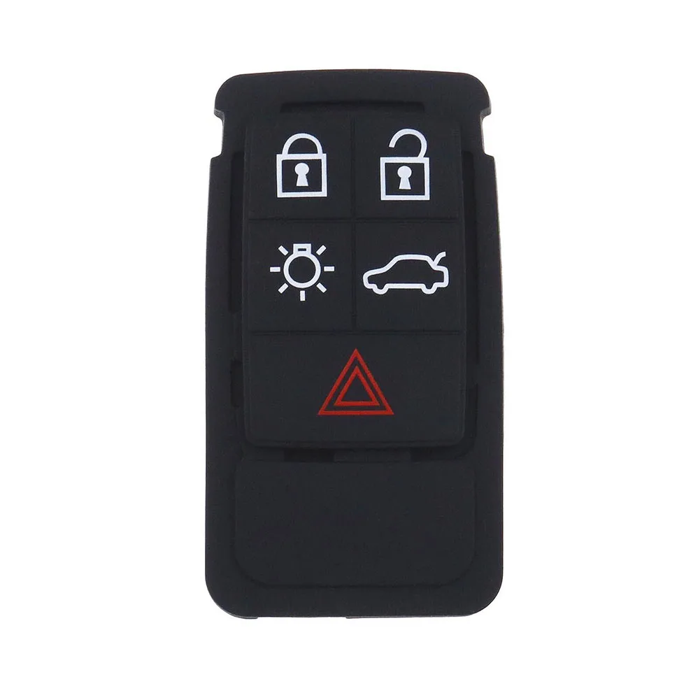 

5 Button Remote Key Fob Pads Quality Rubber Key Case Shock Absorption Black Switch Button Cover For Volvo XC60 XC 70 V70 S60 S80