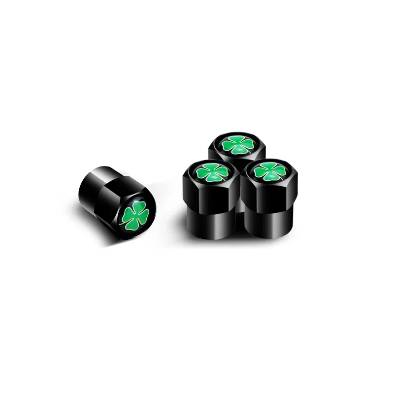 Four Leaf Clover Wheel Tire Valve Caps - Premium Design