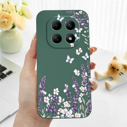 Lavender Butterfly Soft Phone Case Cover - Redmi Note 14S (Dark Green)