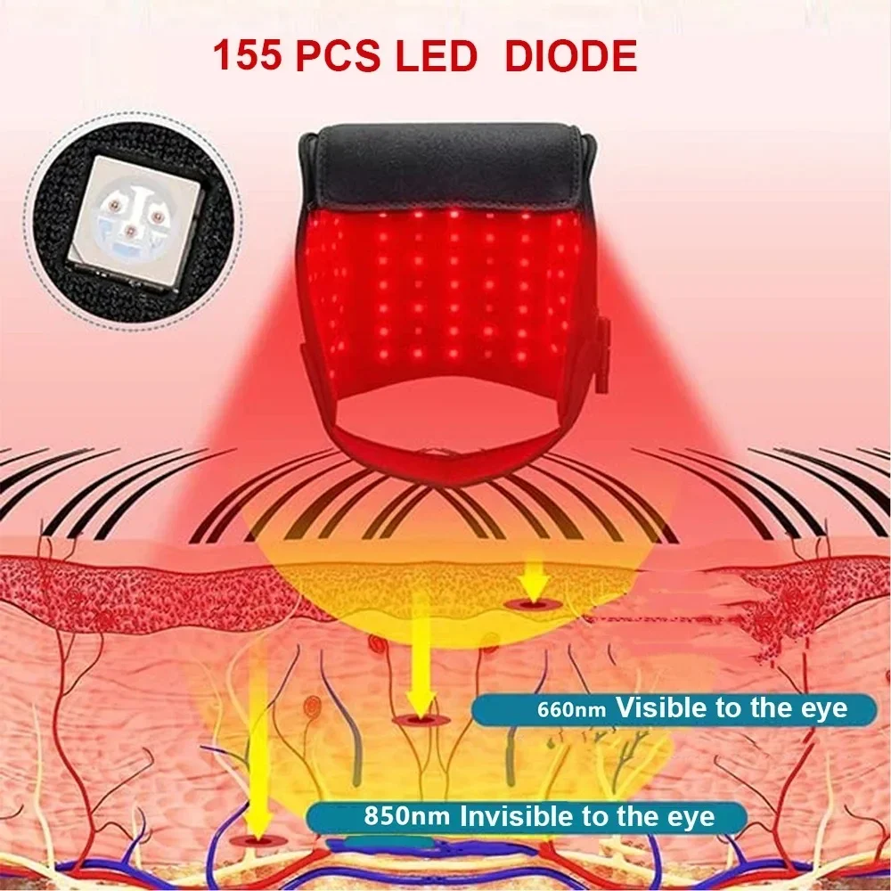 NEW Red Light Cap For Head Massage Stress Relief Scalp Phototherapy Hair Growth Helmet Headache Relief Care Accessories