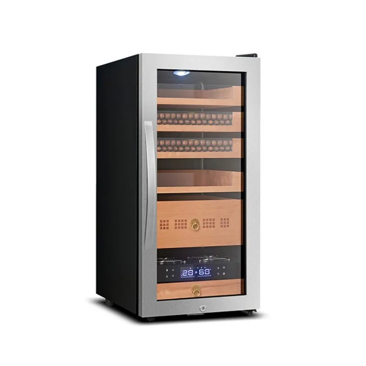 Cigar Cooler 78 Liter 450 Cigars Temperature Adjustable Spanish Cedar Wood Cigar Humidor Cabinet