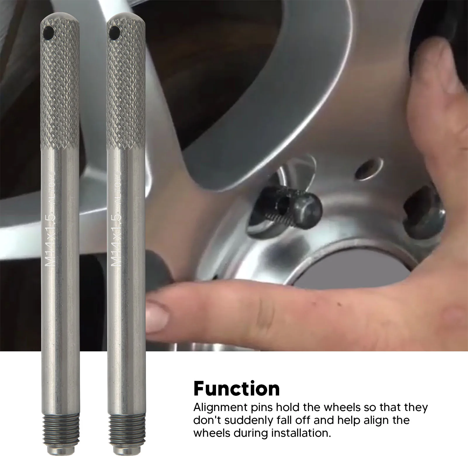 2pcs Wheel Alignment Pin Wheel Hanger Pin Set Rim Stud Guide Tool For Car Tire Repair M14*1.25 M14*1.5