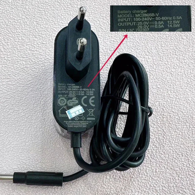 MC2805A-V 25V EU Charger for Midea Vacuum V5 P5s P6 500ma