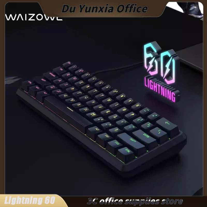 

WAIZOWL Customize Mechanical Keyboard 60keys Wired Magnetic Switch Hot-Swap Keyboards RGB Office Gaming Keyboards Gift PC