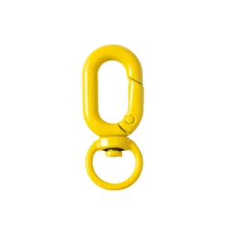 Colorful Metal Lobster Claw Clasps with Swivel Lanyards and Key Rings for DIY Bag and Keychain Accessories, Set of 5 (Dark Yellow)