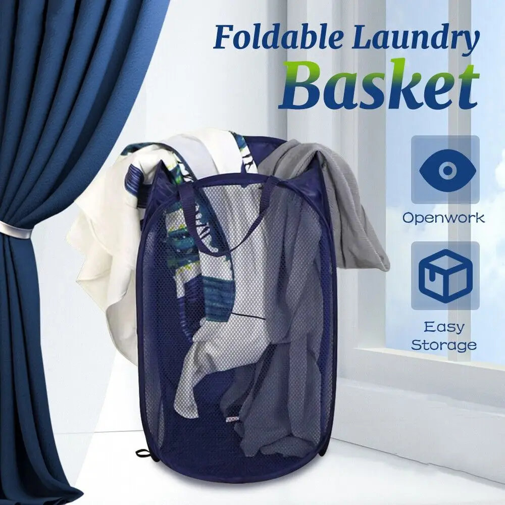 Description Picture 2 of itemLarge Foldable Laundry Washing Clothes Storage Bag Hamper Basket Bin Organiser
