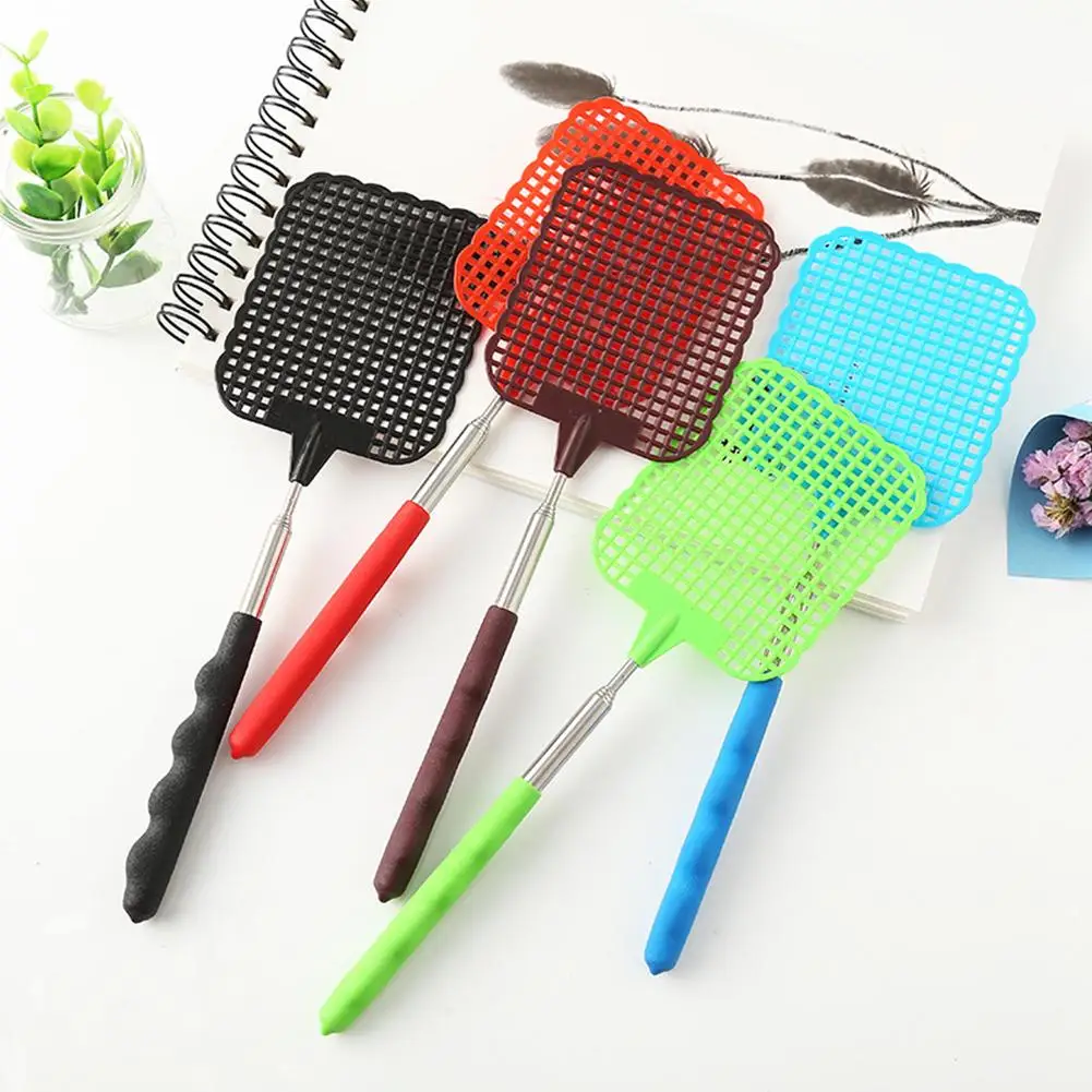 YOUZI Adjustable Plastic Fly Swatter Home Long Handle Flyswatter Flapper Insect Killer 3000v electric insect racket swatter zapper 1200mah usb rechargeable mosquito swatter kill fly bug zapper with killer trap lamp