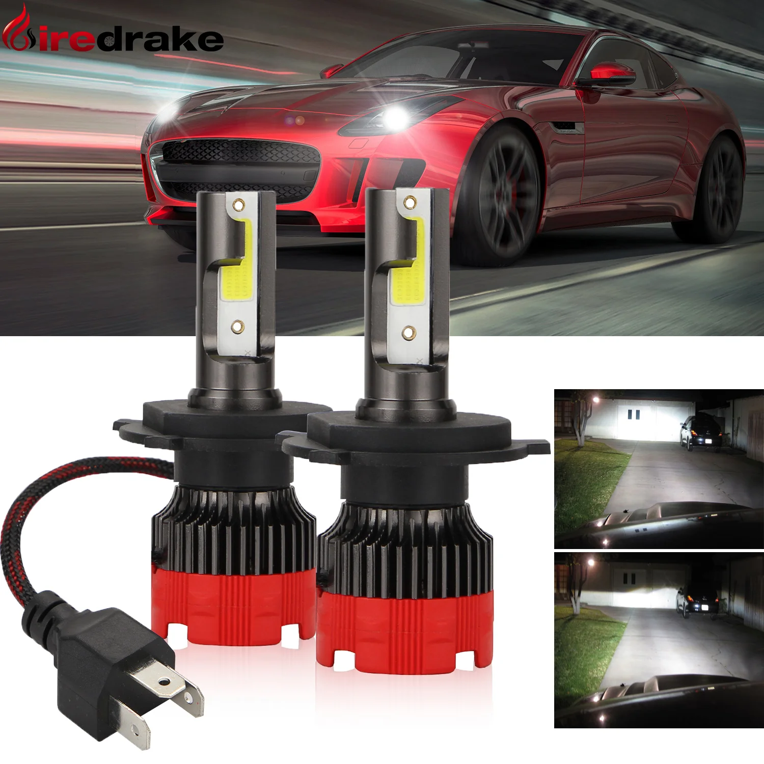 

Firedrake H4 LED Headlight H11 H1 9005 9006 Car Fog Light LED Bulbs 60W 7200LM 6000K Auto Driving Running Lamp 30V Headlamp Bulb