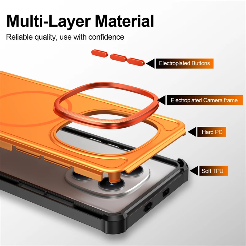 Armor Shockproof Matte Magnetic Phone Case with Magsafe Compatibility