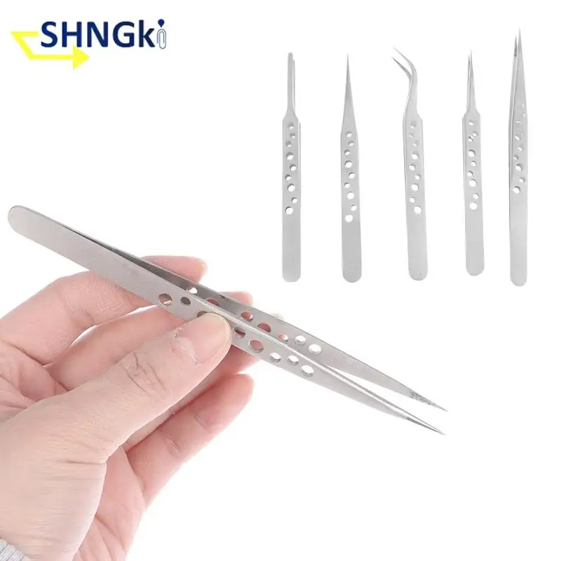 정밀 산업용 핀셋 정전기 방지 자기 스테인레스 스틸 핀셋 세트, 전자 납땜 유지..