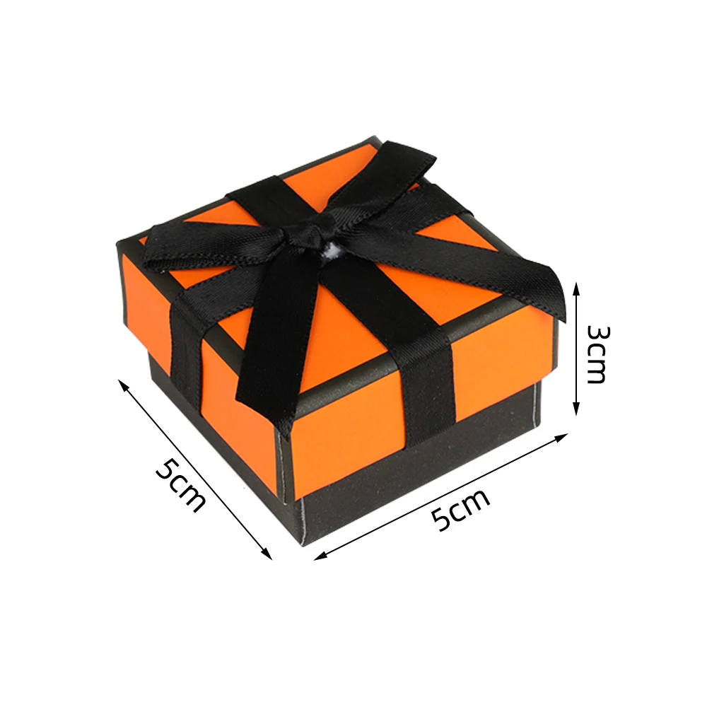 Schmuckhalter, Geschenkbox, Ohrringe, Halskette, Armband, Behälter, Schmuckschatulle, Schmuckverpackung, zarte Fliege im orangefarbenen Stil