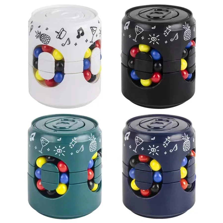 Decompression Toys Rotating Magic Bean Cube Cans Fidgeting Toy Educational Toy Rotating Can Children's Puzzle Stress Relief