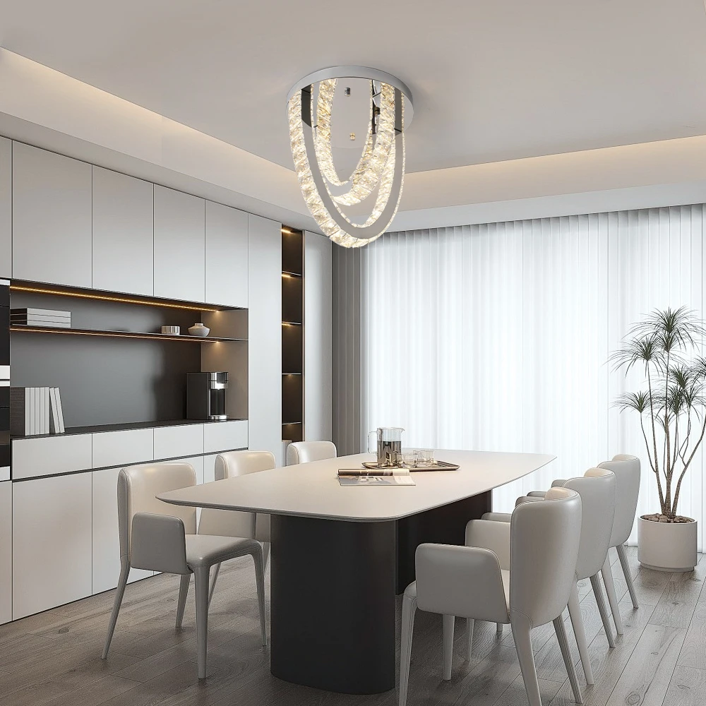 VETRULUS Crystal Ceiling Chandelier Home Decoration Luxury Led Ceiling Lights Living Room Bedroom Dining Lighting Fixture Lamp