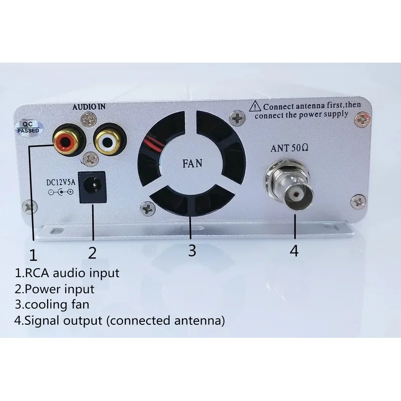 15W ST-15B V3 스테레오 FM 송신기 76-108/113MHz 소형 무선 오디오 송신기 (호스트만 제공)