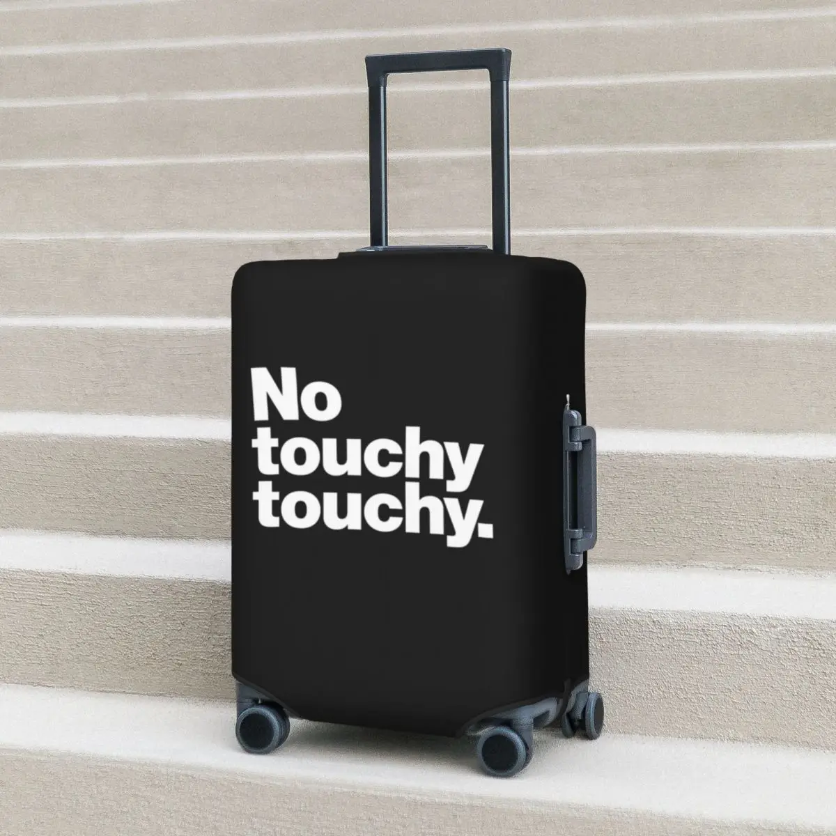 

No Touchy Suitcase Cover Funny Word Flight Cruise Trip Practical Luggage Supplies Protection