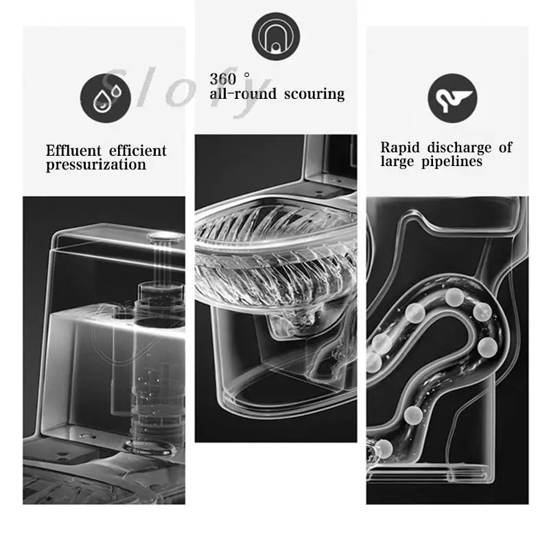 Description Picture 5 of itemToilet Ceramic Toilet Seat Lid Modern Toilet Bowl Powerful Flush Toilet Siphon Flushing For Bathroom Comfort Toilet For Bathroom