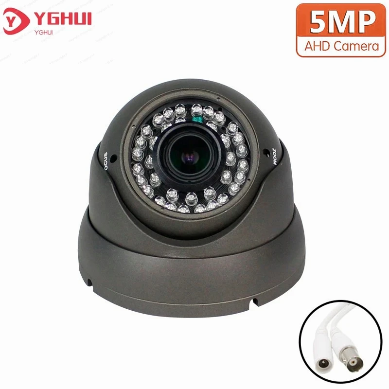 5MP AHD Security Camera Indoor 2.8-12mm Manual Zoom Lens IR Night Vision Annlog Dome Camera