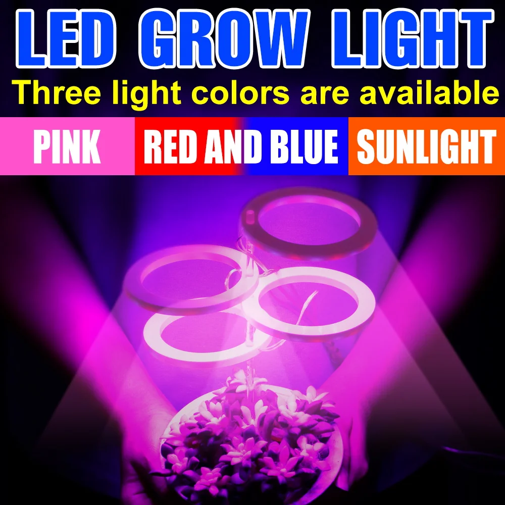 Led Angel Ring Plant Light Usb Phytolamp Diode Spettro Completo Phyto Lamp Led Grow Bulb Dc5V Per Serra Piantina Pianta Fiore