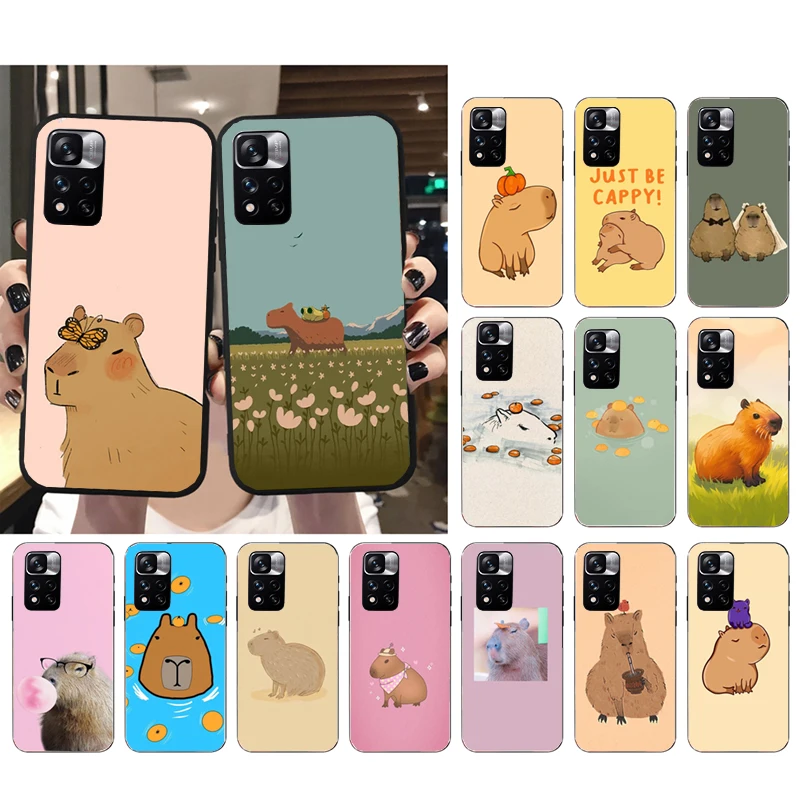 Custodia Per Telefono Per Xiaomi Redmi Note 12 Pro 11S 11 10 Pro 10S Redmi Note 12S Redmi 10 9 9C Cartoon Capybara Case
