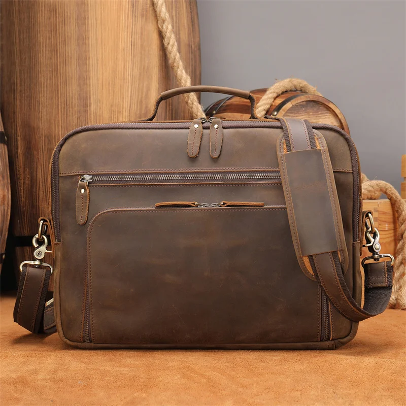NewsbirdsLeatherBriefcaseLeatherMensBusinessBag100Genuine