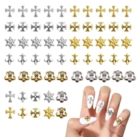 Beetles Nail Charms 100Pcs Cross Nail Decorations for Acrylic Nails 3D Nail Art Vintage Punk Metal Alloy Gold Silver Design Gel 1