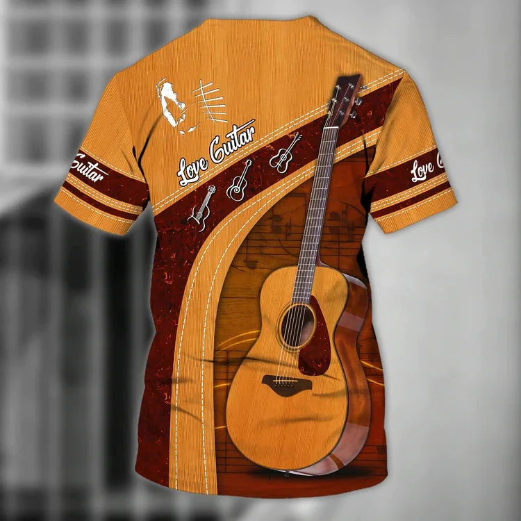 Neueste Sommer Mode männer T-shirt Gitarre Personalisierte Name 3D Gedruckt t-shirt Unisex Casual T-shirt Gitarre Liebhaber Hemd DW134 – Detail 22