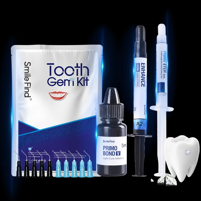 Diy Tooth Gem Kit With Curing Light And Glue Crystals Teethjewelry Starter  Kit Tiktok Diamonds Gems Kit Orthodontics Product - AliExpress