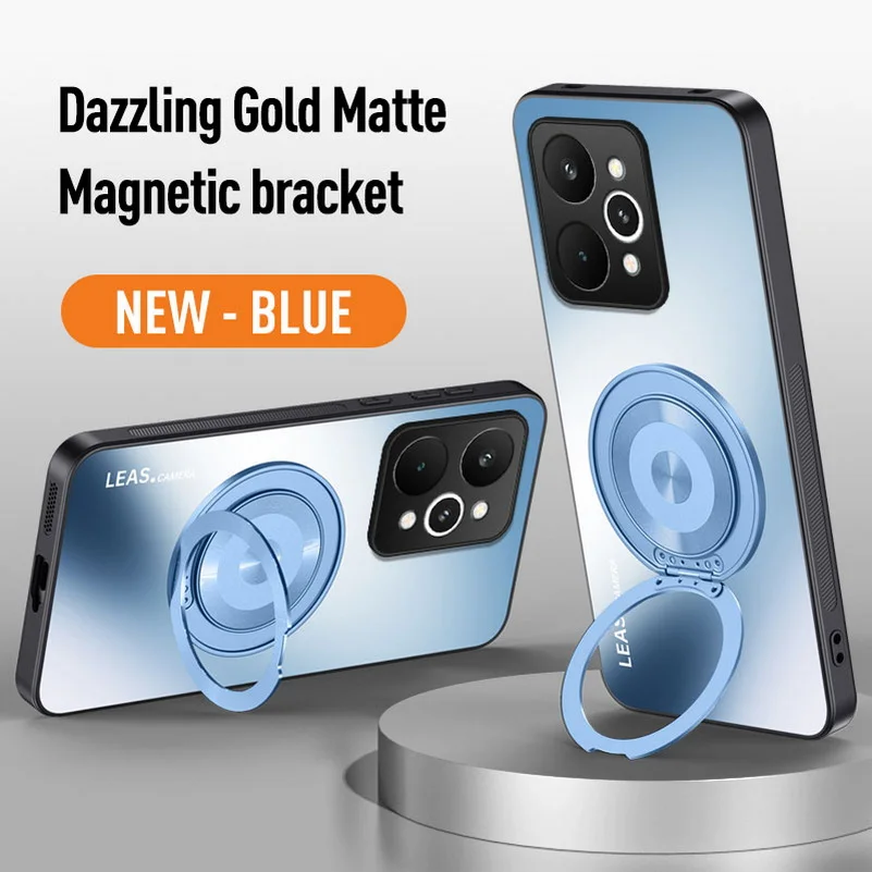 Matte Back Panel Metal Magnetic Bracket Phone Case Cover