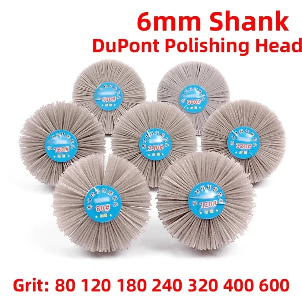 Abrasive Nylon Wheel Brush 1pc 80#-600# Abrasive Nylon Wheel Brush Woodwork Furniture Polishing Brush 6mm Shank 80MM Diameter Head Grinder Abrasive Tool