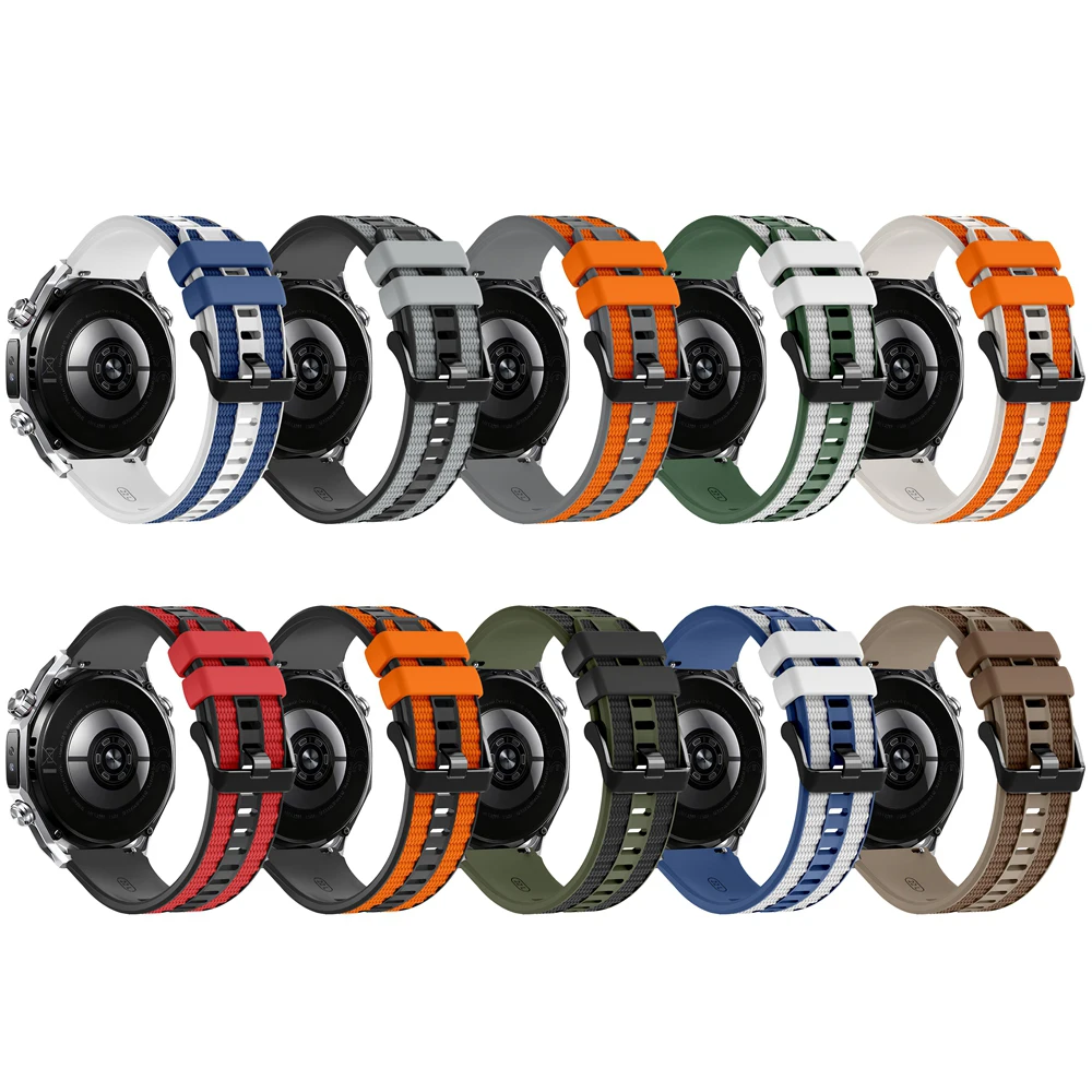 Premium Two-Toned Silicone Strap for 46mm Watches, 22mm Band Width